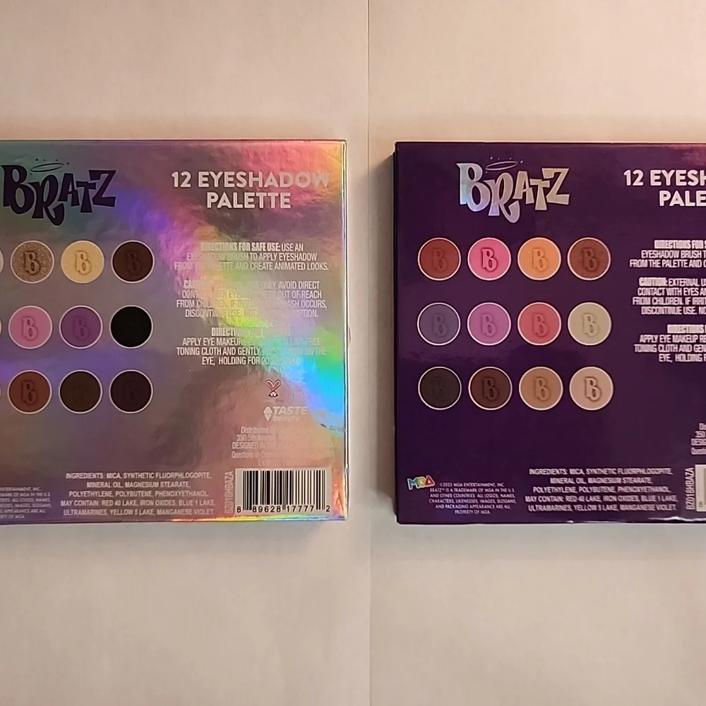 Set of 2 Bratz Eyeshadow Palette Shimmer Matte 24 Color with Mirror Taste Beauty